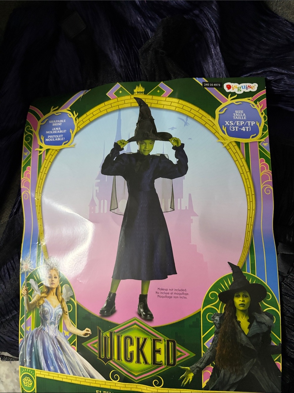 Wicked Elphalba 3 pieces Halloween Costume. (3T-4T)